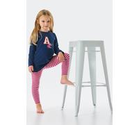 Schlafanzug lang Interlock Organic Cotton Leggings Zauberin College dunkelblau - Cat Zoe 140