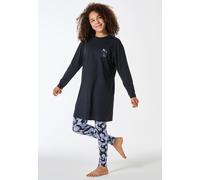 Schlafanzug lang Leggings Katze navy - Teens Nightwear 152