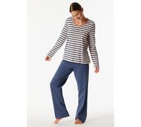 Schlafanzug lang Ringel champagner - Casual Essentials 38