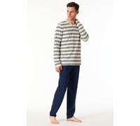 Schiesser Herren Langer Schlafanzug Pyjama Lang - 183122, Größe Herren:50, Farbe:kalkweiss