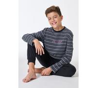 Schlafanzug lang Ringel navy - Teens Nightwear 140
