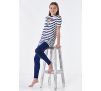 Schlafanzug lang Ringel Pferd weiß - Horse World 128