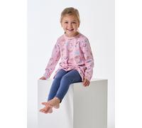 SCHIESSER Mädchen Schlafanzug, lang - Kids, offenes Bein, Baumwolle, Alloverprint Rosa/Blau 116