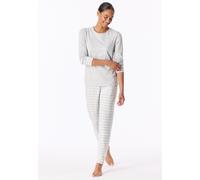 Schiesser Schlafanzug lang silbergrau meliert - Casual Essentials für Damen 40