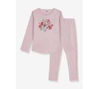 Schlafanzug Mädchen Ripp Baumwolle PETIT BATEAU rosa Gr. 146/152