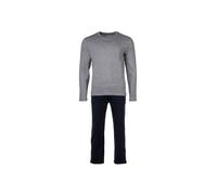 Schlafanzug MARC O'POLO "Pyjama MIX N MATCH", Herren, Gr. L, grau (grau, dunkelblau), Obermaterial: 100% Baumwolle CO(Bio)., Homewear-Sets Schlafanzug (58874104-L) grau, dunkelblau