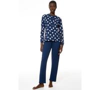 Mey Damen Schlafanzug Scribbled Dots – Single Jersey 100% Baumwolle – Deep Marine Gr. 44