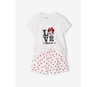 Schlafanzug mit LOVE-Schriftzug & Herzen Kinder Disney MINNIE MAUS wollweiß Gr. 128