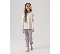 Schlafanzug NAME IT "NKFNIGHTSET BARELY PINK BOW NOOS", Mädchen, Gr. 98 (104), pink (barely pink), Jersey, Obermaterial: 95% Baumwolle, 5% Elasthan, bedruckt, relaxed fit knöchellang, Rundhals, abgest