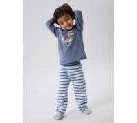 Schlafanzug NAME IT "NMMRAMEL NIGHT SET BOX", Jungen, Gr. 116, flint stone, Jersey, Obermaterial: 95% Baumwolle, 5% Elasthan, bedruckt, gestreift, Rundhals, Homewear-Sets Schlafanzug (65721258-116) fl