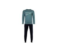Sanetta Jungen Schlafanzug Set 2-tlg. - lang, Bündchen, Pyjama, Kinder, Teens, Baumwolle Blau/Grün 140