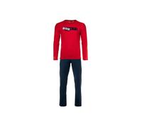 Sanetta Jungen Schlafanzug Set 2-tlg. - lang, offen, Pyjama, Kinder, Teens, Baumwolle Blau/Rot 140
