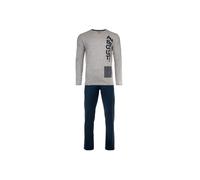 Schlafanzug SANETTA "Pyjama", Jungen, Gr. 164, blau (blau, grau), Obermaterial: 100% Baumwolle CO., Homewear-Sets Schlafanzug (94785124-164) blau, grau