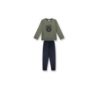 Schlafanzug SANETTA "Pyjama Pyjama Teens Gorilla lang", Jungen, Gr. 152, bunt (grün, blau), Obermaterial: 100% Baumwolle CO., Homewear-Sets Schlafanzug (50441706-152) grün, blau