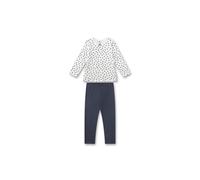 Schlafanzug SANETTA "Pyjama Schlafanzug Herzen Pyjama Kids lang 1er Pack", Mädchen, Gr. 116, bunt (weiß, dunkelblau), Obermaterial: 100% Baumwolle CO., Homewear-Sets Schlafanzug (79430539-116) weiß, d