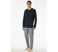 Schiesser Herren Schlafanzug lang Rundhals-95/5 Nightwear Pyjamaset, Nachtblau_182610, 58
