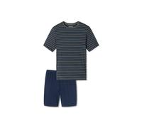 Schiesser Schlafanzug kurz Streifen anthrazit - Casual Essentials für Herren 48