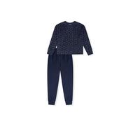 Schlafanzug SCHIESSER "Pyjama", Mädchen, Gr. 140, bunt (dunkelblau), Obermaterial: 75% Baumwolle CO. 25% Polyester PES., Homewear-Sets Schlafanzug (28029914-140) dunkelblau