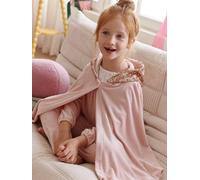 Schlafanzug-Set Mädchen mit Pailletten-Cape pudrig rosa Gr. 92/98 von vertbaudet