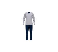 Schlafanzug TOM TAILOR "Pyjama", Herren, Gr. M, grau (hellgrau, dunkelblau), Obermaterial: 100% Baumwolle CO., Homewear-Sets Schlafanzug (97865242-M) hellgrau, dunkelblau