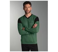 Schlafanzug TRIGEMA "TRIGEMA Modisches Schlafanzugoberteil mit Brusttasche", Herren, Gr. S, efeu, Single Jersey, 100% Baumwolle, Basic, V-Ausschnitt, Homewear-Sets Schlafanzug (22507113-S) efeu