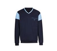 Schlafanzug TRIGEMA "TRIGEMA Modisches Schlafanzugoberteil mit Brusttasche", Herren, Gr. XXL, blau (navy), 100% Baumwolle, Basic, Homewear-Sets Schlafanzug (43786128-XXL) navy