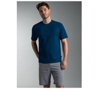 Schlafanzug TRIGEMA "TRIGEMA Pyjama im modischem Allover-Muster", Damen, Gr. XL, night, blau, Single Jersey, 100% Baumwolle, Rundhals, Homewear-Sets Schlafanzug (60791826-XL) night, blau