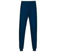 Schlafanzug TRIGEMA "TRIGEMA Schlafanzughose Bündchen", Damen, Gr. 3XL, blau (night, blau), Single Jersey, 100% Baumwolle, Homewear-Sets Schlafanzug (62156535-XXXL) night, blau