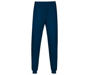 Schlafanzug TRIGEMA "TRIGEMA Schlafanzughose Bündchen", Damen, Gr. 3XL, blau (night, blau), Single Jersey, 100% Baumwolle, Homewear-Sets Schlafanzug (62156535-XXXL) night, blau
