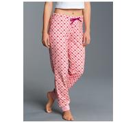 Schlafanzug TRIGEMA "TRIGEMA Schlafanzughose mit Allover-Print", Damen, Gr. XL, rosa (rosé), 100% Baumwolle, Homewear-Sets Schlafanzug (44962444-XL) rosé