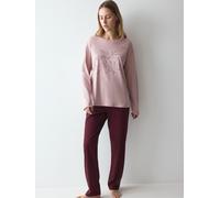 Schlafanzug TRIUMPH "Sets Good PK LSL 08", Damen, Gr. 40, rosa (pink, light combination), Jersey, Obermaterial: 100% Baumwolle, Homewear-Sets Schlafanzug, weich und atmungsaktiv (13245514-40) pink, li