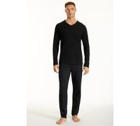 Uncover by Schiesser Herren Schlafanzug lang, schwarz, 52