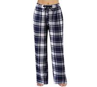 Schlafanzughose Damen Lang Karierte Schlafhose Schlafanzug Hose Rote Karo Pyjamahose mit Tasche Kordelzug Nachtwäsche Freizeithose Lounge Pyjama Hosen Kariert Hausanzug