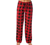 Schlafanzughose Herren Lang Karierte-Haushose Baumwolle Kariert Schlafhose Schlafanzughosen-Loungehose FüR MäNner Pyjamahose-Freizeithose/Haushose Lang Pyjamaunterteil-Schlafhosen