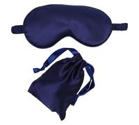 Schlafauge aus Baumwolle, Schlafauge aus Seide for Schlafen, weicher Bezug, Schlafaugenbinde, Verdunkelungsaugenbinde mit verstellbarer Schlafaugenabdeckung for unterwegs(Dark Blue)