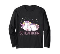 Schlafendes Einhorn Schlafhorn Pyjama Schlafanzug Langarmshirt
