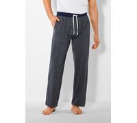Schlafhose H.I.S, Herren, Gr. 48/50 (M), N-Gr, blau (blau, meliert), Jersey, Obermaterial: 65% Baumwolle, 35% Polyester. Hosenbund: 100% Baumwolle, unifarben, Basic, lang, Hosen Pyjamahose Schlafhose,