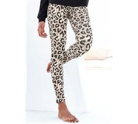 Schlafhose LASCANA, Damen, Gr. 32/34, N-Gr, schwarz (ecru, nougat, schwarz), Single Jersey, Obermaterial: 92% Baumwolle, 8% Elasthan, unifarben, figurbetont knöchellang, Hosen Schlafhose, in weicher S