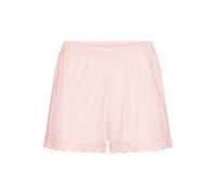 Schlafhose LASCANA, Damen, Gr. 40/42, N-Gr, blau (rosa), Single Jersey, Obermaterial: 100% Viskose, unifarben, loose fit kurz, Hosen Schlafhose, mit Spitzenbesatz am Beinsaum (94264631-40) rosa