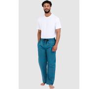 Schlafhose LOUSY LIVIN "Pants Dots", Herren, Gr. S, EURO-Größen, grün (grün, blau), 100% Baumwolle, unifarben, lang, Hosen Schlafhose, mit lockerem Schnitt (15415244-S) grün, blau