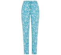 Schlafhose VIVANCE DREAMS, Damen, Gr. 44/46, N-Gr, petrol geblümt, Single Jersey, Obermaterial: 50% Baumwolle, 50% Viskose, geblümt, bequem lang, Hosen Schlafhose, Kordelzug mit Quasten (24144558-44)