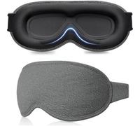 Schlafmaske 3D Seitenschläfer Gummiband Ohrstöpsel Grau