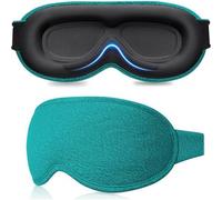 Schlafmaske 3D Seitenschläfer Lichtblockierend Gummiband Dunkles Cyan