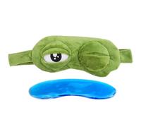 Schlafmaske - 8,66 Zoll Augenpolster | Plüschstoff-Augenklappe - weiche Froschmaske mit verstellbarem Gummiband, kühlende Gel-Tasche, ideal für Reisen, entspannendes Nickerchen