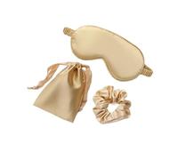 Schlafmaske, Augenmaske, Augenmaske, Augenmaske, Augenmaske, Augenbinde, Reise, Nachtauge, 3-teiliges Set, goldfarben