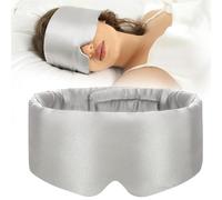 Schlafmaske aus 100 % Maulbeerseide, Augenklappe, blockierend, leicht, weich gepolstert, Reise-Schlafhilfe für Schlaf, Slaapmaske, Hellgrau