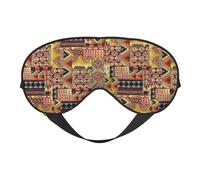 Schlafmaske aus afrikanischem Textil, Patchwork, weich, verstellbarer Riemen, lichtblockierend, wendbar, bequem, Nachtmaske