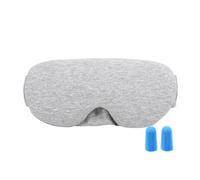 Schlafmaske aus Baumwolle, lichtblockierend, weiche Augenbinde, Augenbinde, Augenschattenabdeckung für Schlaf, Reisen, weiche Augenbindemaske, Hellgrau, 1 Stück