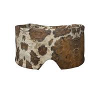 Schlafmaske aus braunem Rindsleder, Kunstdruck, für Männer und Frauen, weiche Augenabdeckung, schalldicht, Ohrenschützer, Stirnband für Reisen, Nickerchen