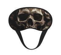 Schlafmaske aus Leder, Rosen-Schädel, Augenmaske zum Schlafen, Verdunkelung, für Männer und Frauen, Schlafmaske, bequeme Augenbinde, Augenschatten für Nachtschlaf, Reisen, Nickerchen, Büro